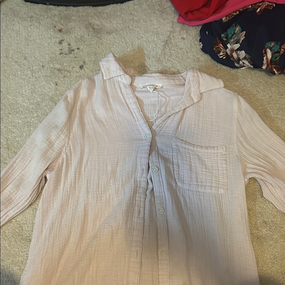 beachlunchlounge Light Pink Button Down Shirt